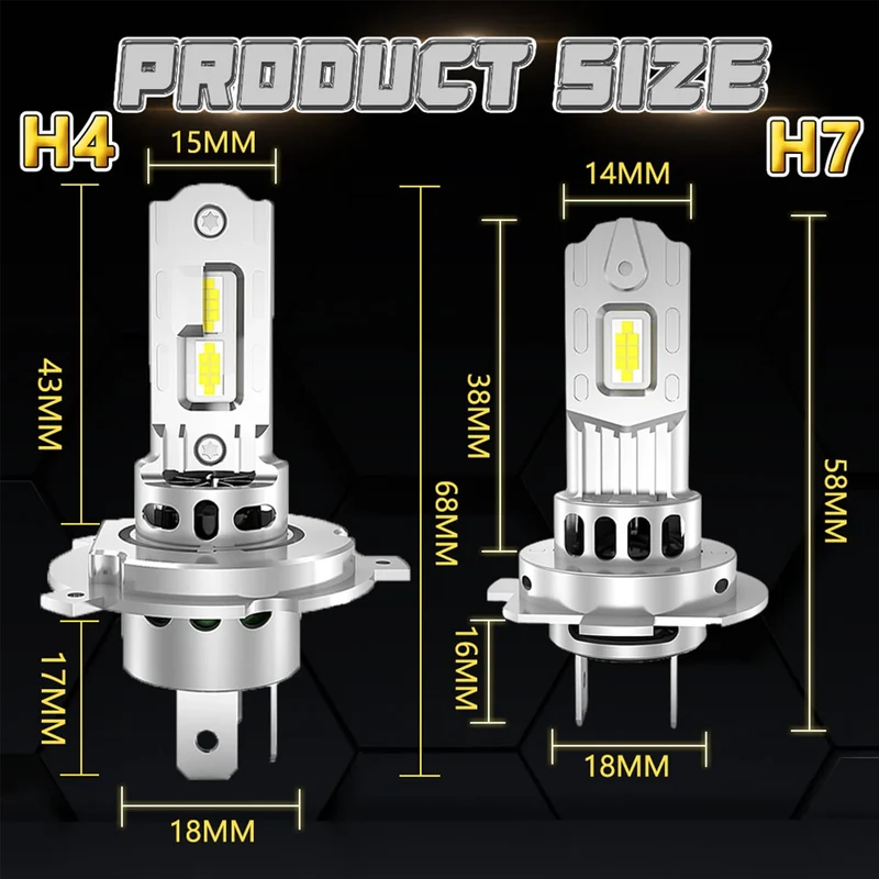 Ampoule LED H4 H7 Universelle Phare Voiture CANBUS