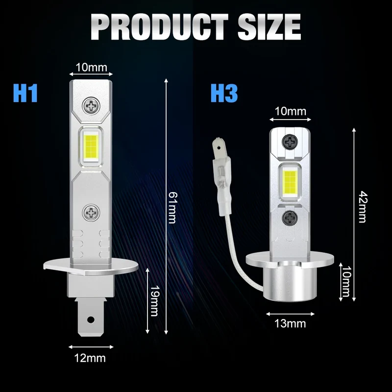 Ampoule LED H1 H3 H7 Universelle 60W Phare Voiture