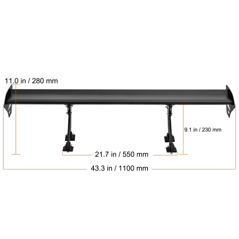 Becquet GT Universel Double Pont JDM Drift 53 Pouces