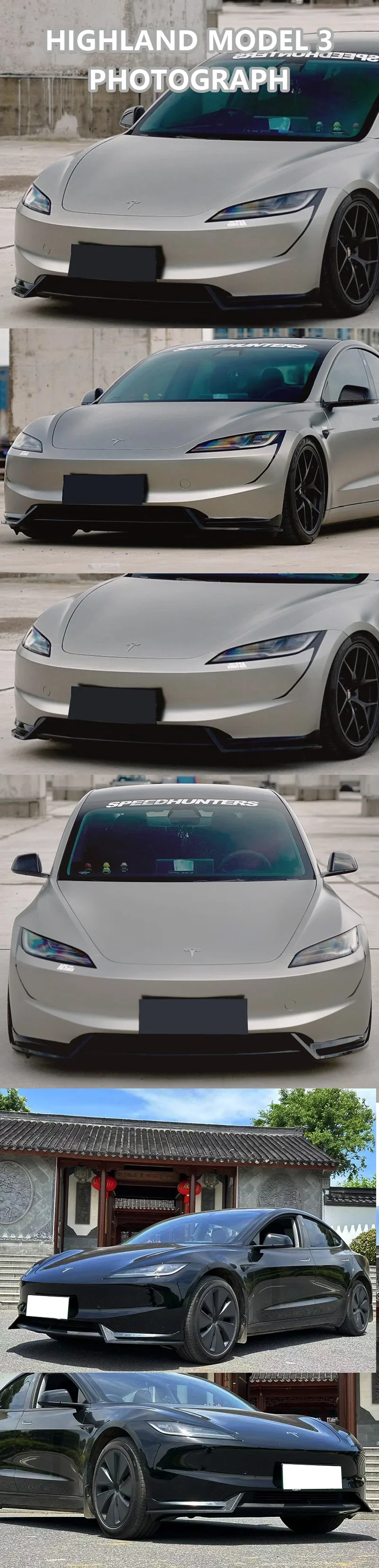 Lame Avant Tesla Model 3 Model Y 2016-2024 Look Carbone