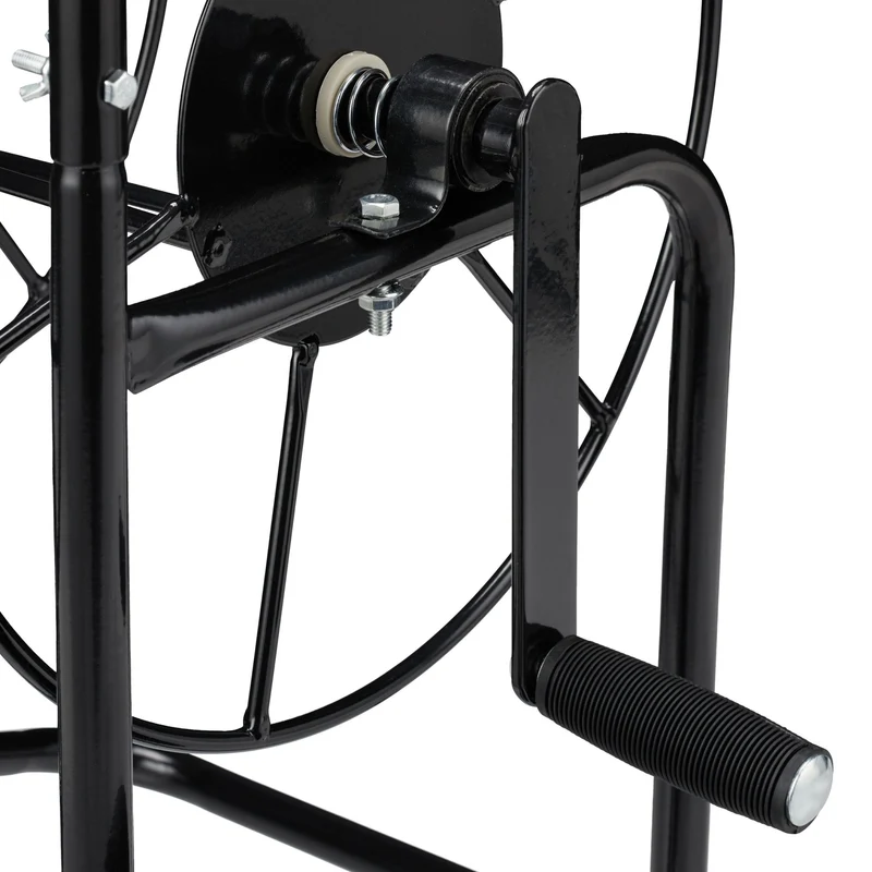 Chariot pour tuyau d'arrosage avec roues 90 x 40 x 60 cm pratique flexible jardin en plastique noir 13_0008152