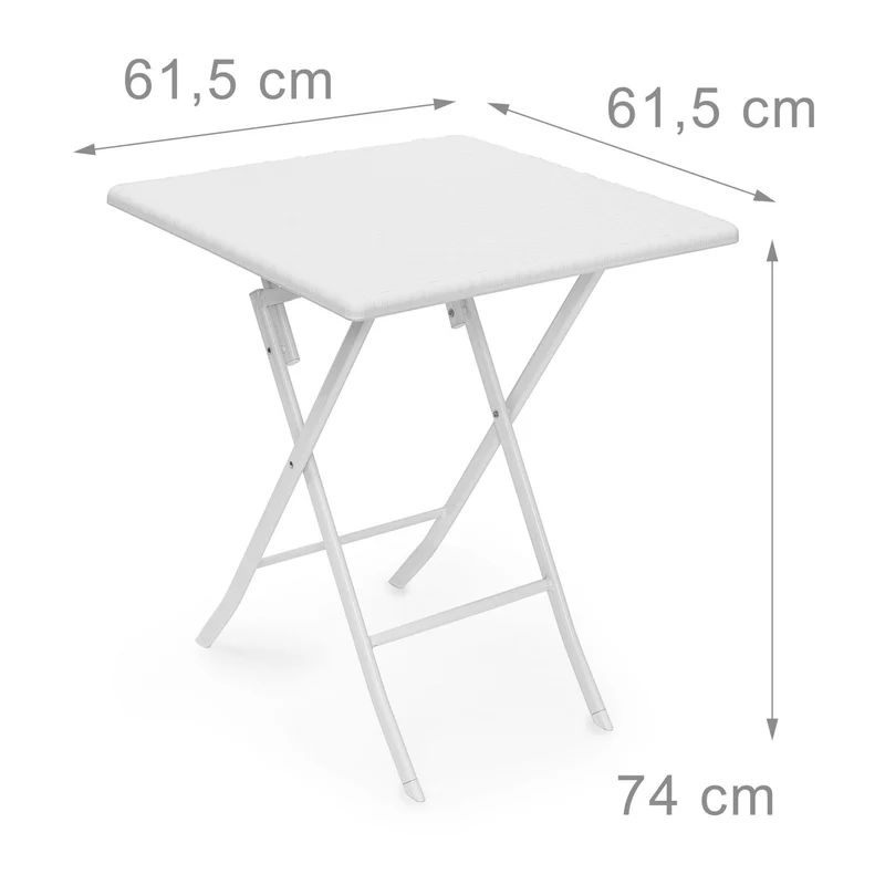 Table pliante rectangulaire jardin 74 x 121,5 x 61,5 cm facile à ranger design moderne en plastique gris 13_0009416