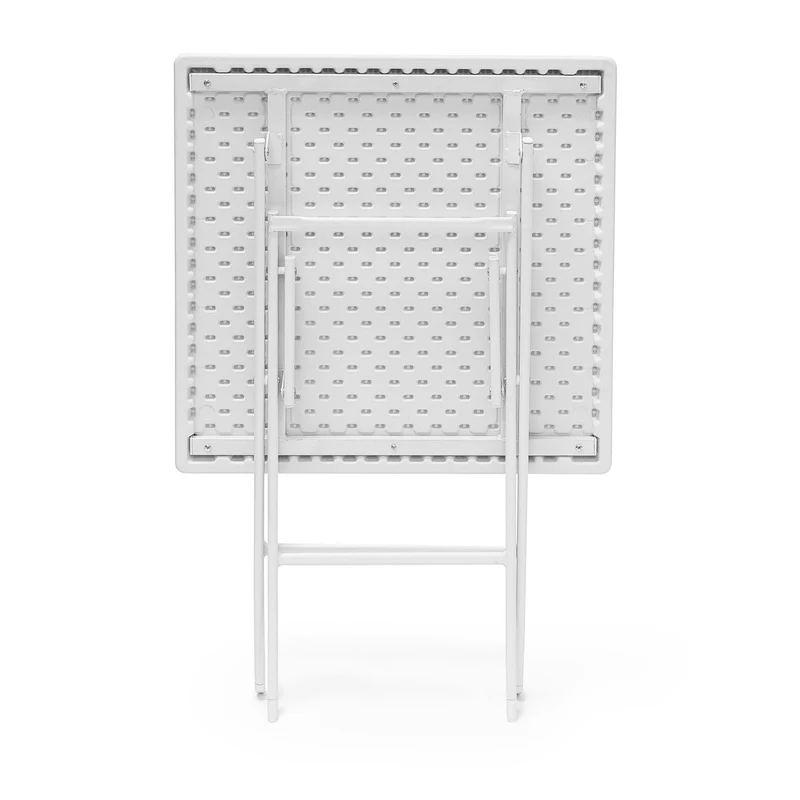 Table pliante rectangulaire jardin 74 x 121,5 x 61,5 cm facile à ranger design moderne en plastique gris 13_0009416