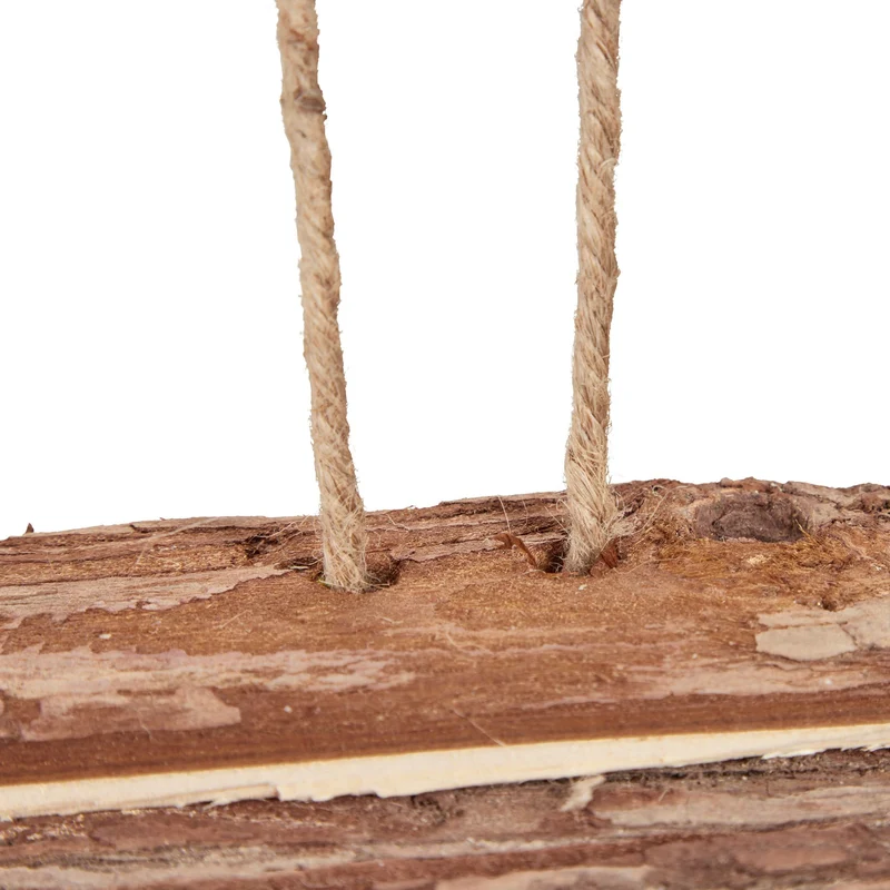 Mangeoire à oiseaux naturelle suspendue jardin 30 x 15 x 15 cm décorative en bois marron 13_0009375