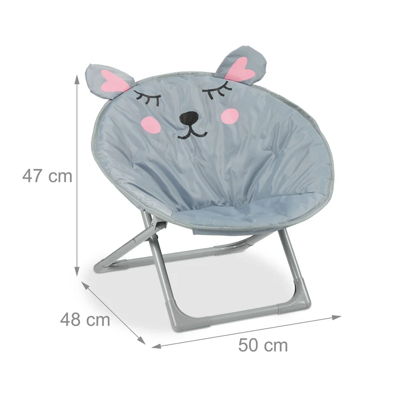 Fauteuil enfant pliable confortable intérieur extérieur 47 x 50 x 48 cm en polyester bleu 13_0007787