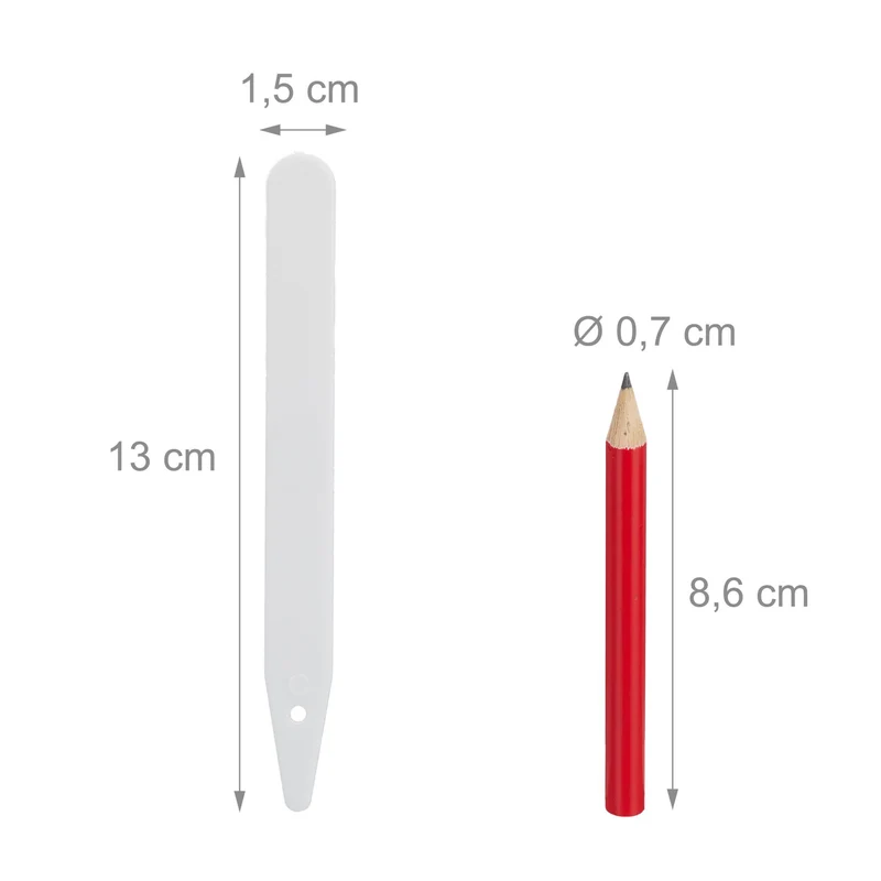 Lot de 300 étiquettes à planter réutilisables pour jardin herbes légumes 10 x 5 cm en plastique blanc 13_0008065