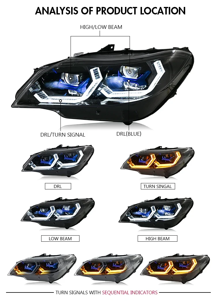 Phares LED BMW Z4 E89 2009-2016 Animation Démarrage Séquentiel