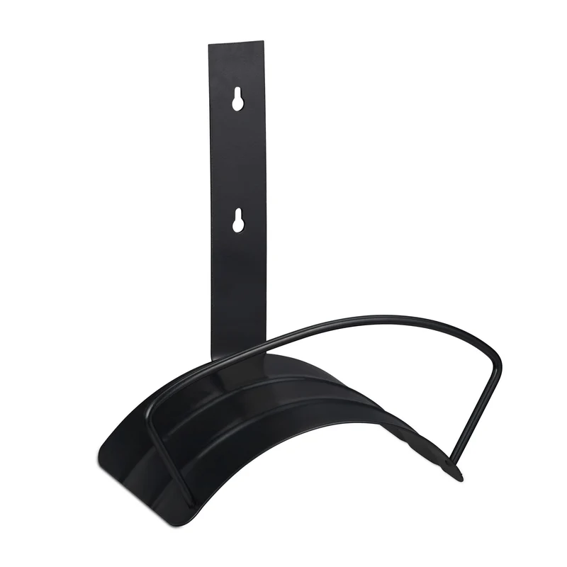 Support tuyau d'arrosage mural rond rangement peu encombrant jardin garage 20 x 20 x 10 cm en acier noir 13_0009338