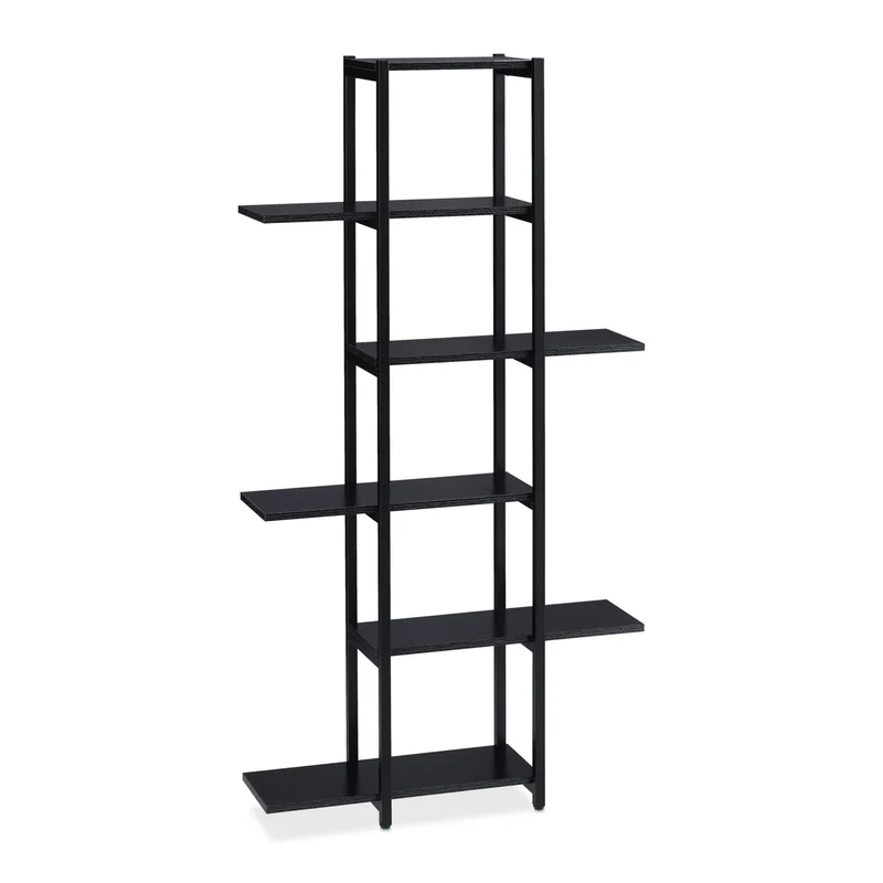 Étagère à plantes avec 6 niveaux pour salon ou véranda 150 x 78 x 24 cm en métal noir 13_0010981