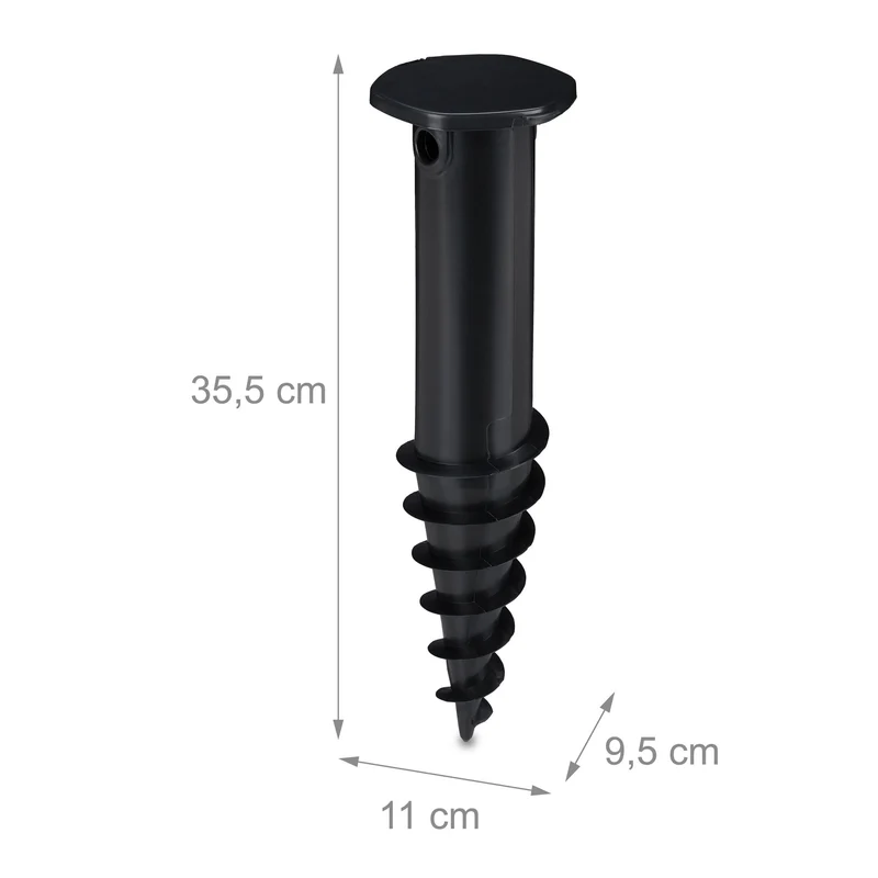 Ancre de sol pour parasol pratique plage jardin 20 x 15 x 15 cm en métal noir 13_0009667