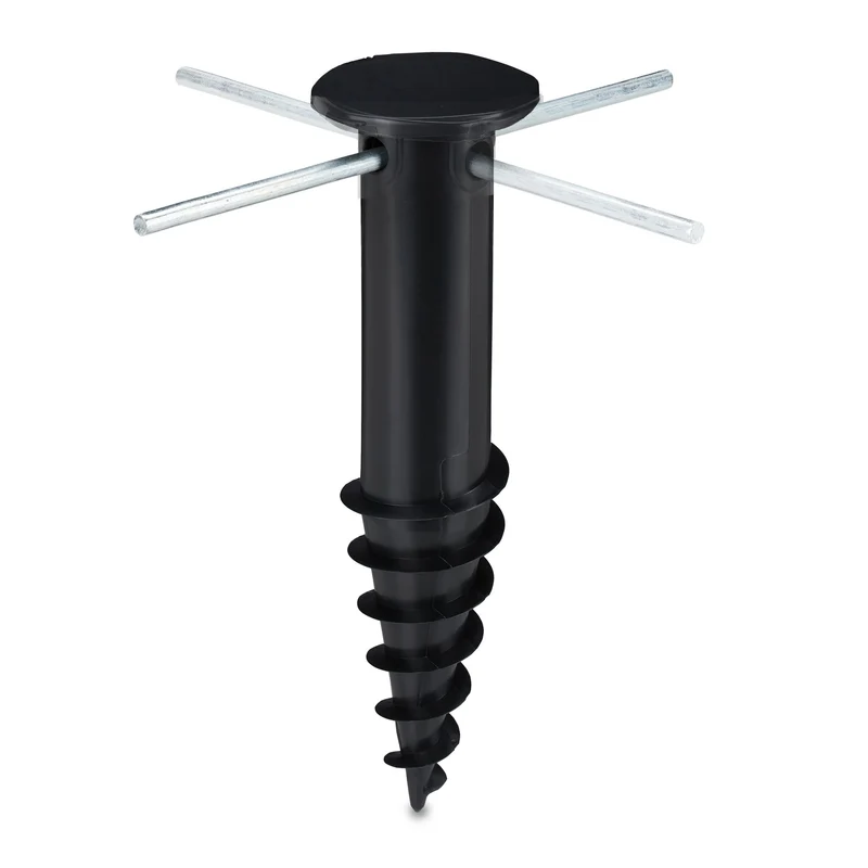 Ancre de sol pour parasol pratique plage jardin 20 x 15 x 15 cm en métal noir 13_0009667