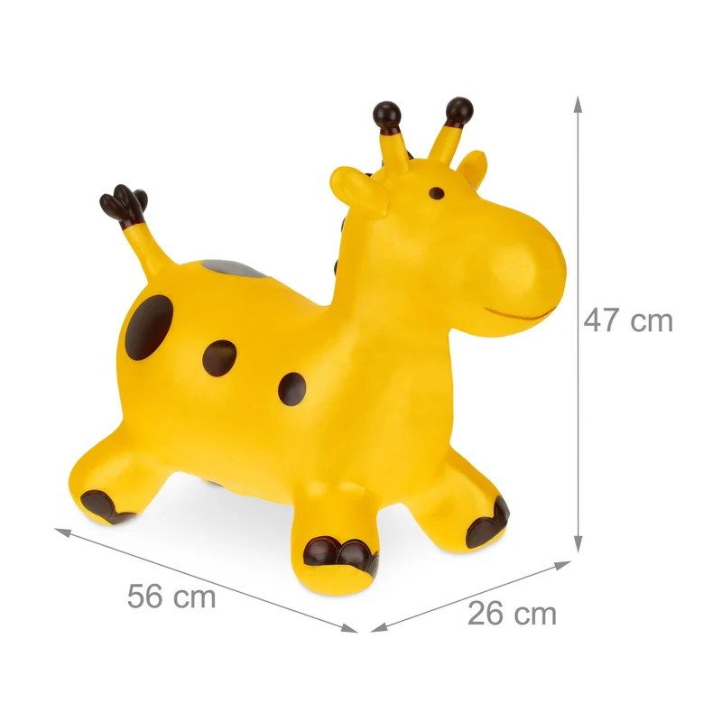 Animal sauteur girafe ludique intérieur extérieur 60 x 30 cm améliore équilibre et coordination en PVC jaune 13_0012460