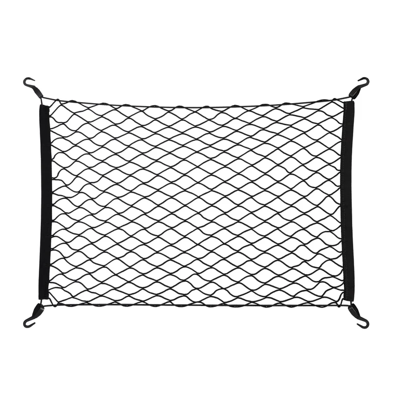 Filet de voiture coffre universel sécurité charge flexible 100 x 60 cm en polyester noir 13_0009311