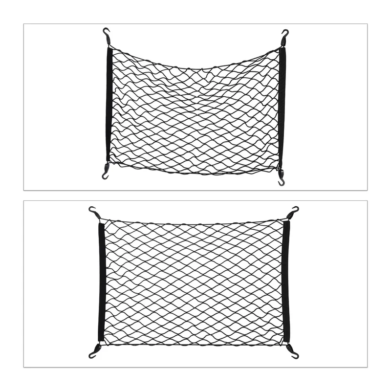 Filet de voiture coffre universel sécurité charge flexible 100 x 60 cm en polyester noir 13_0009311