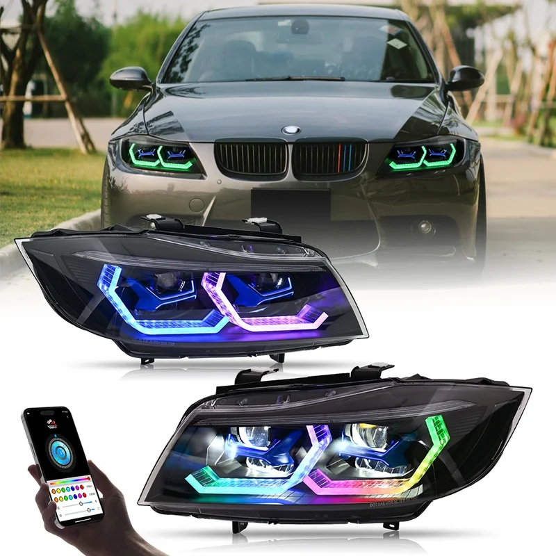 Phares LED BMW Série 3 E90 E91 2005-2011 RGB Tuning
