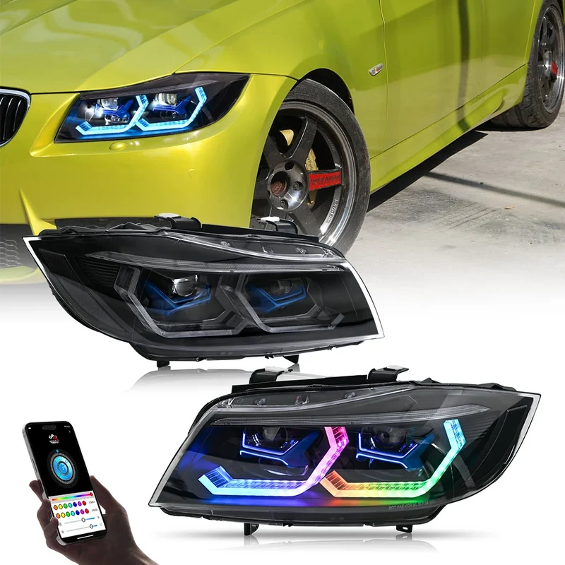 Phares LED BMW Série 3 E90 E91 2005-2011 RGB Tuning
