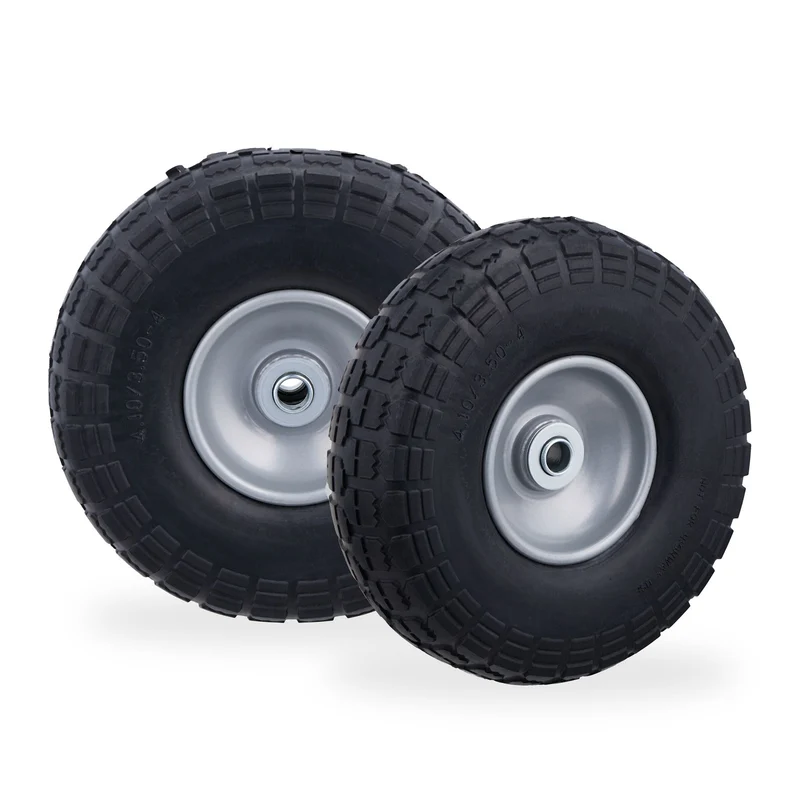 Lot de 2 roues de diable increvables 26 x 8,5 cm confort de mobilité acier noir 13_0009511