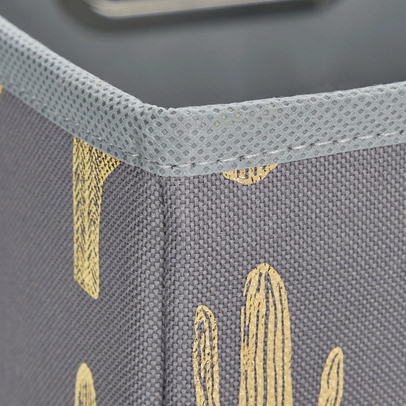 Lot de 2 boîtes pliantes carrées rangement pratique 29 x 28,5 x 28,5 cm en feutre gris 13_0010157