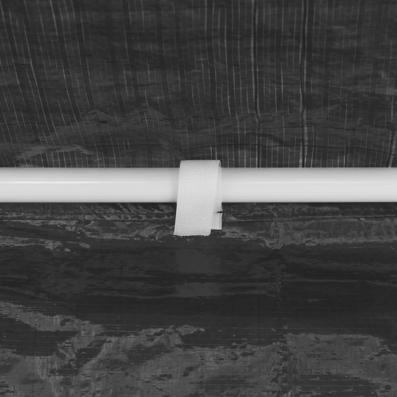 Lot de 4 parois latérales pour pavillon de jardin 300 x 200 cm 3 côtés avec fenêtres entrée avec fermeture éclair en plastique gris 13_0010658
