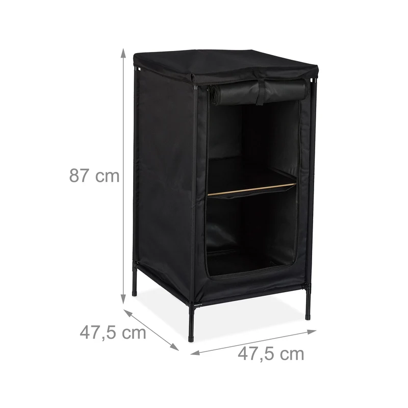 Armoire de camping pratique avec 2 étagères rangement et support de table finition épurée 80 x 40 x 100 cm en MDF gris 13_0009318