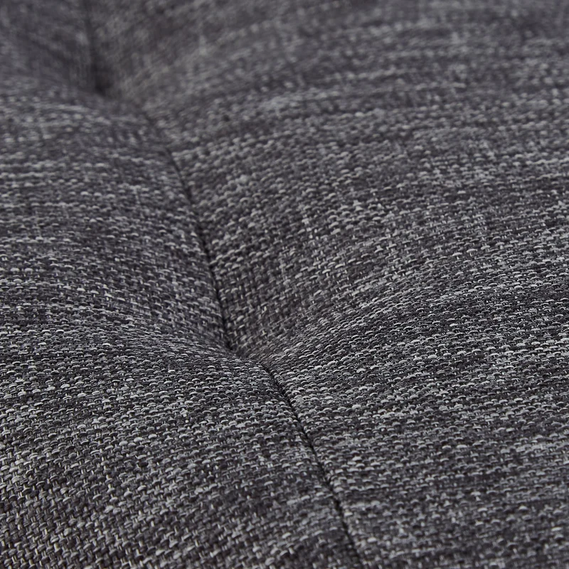 Pouf de rangement rond assise confortable 41 x 44 cm usage salon couloir en tissu gris 13_0009823