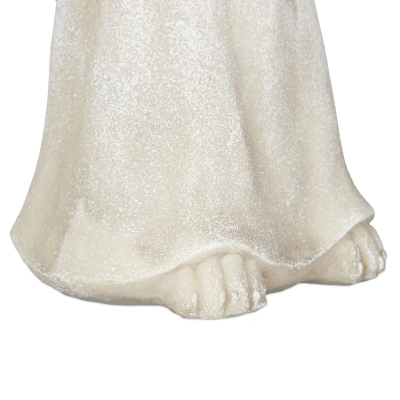 Décoration en forme de chat ailé pour jardin cimetière pour animaux 25 x 15 x 30 cm en résine blanche 13_0010572