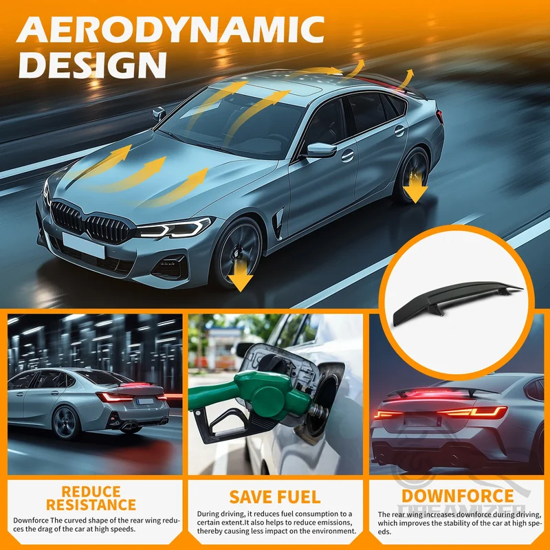 Becquet Électrique Universel ABS LED Aileron Rétractable
