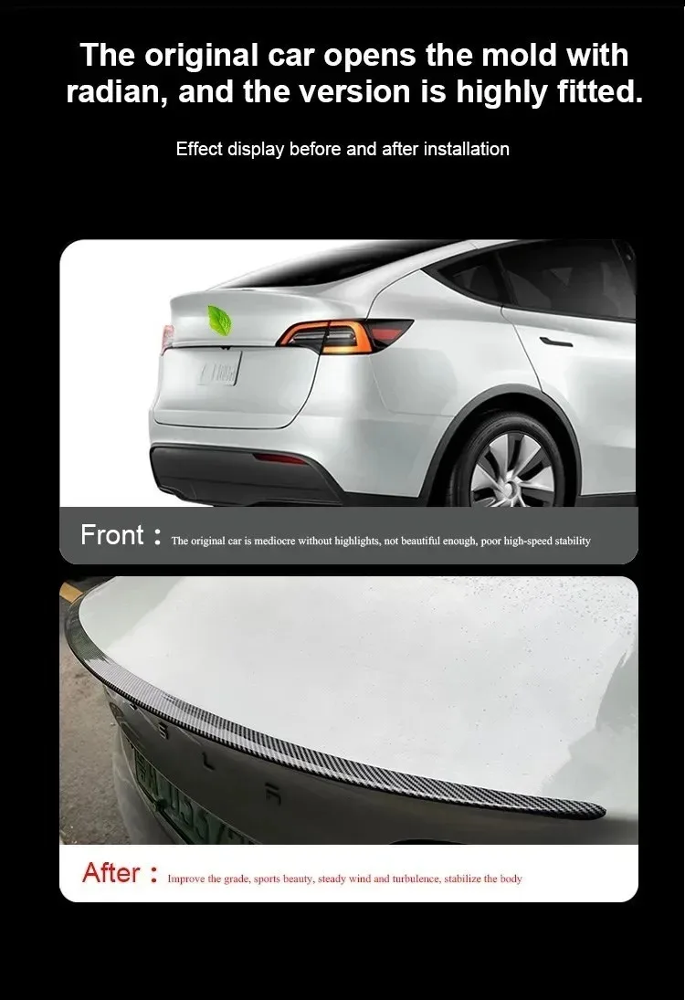 Becquet ABS Carbone Tesla Model Y 2020-2024 Model 3 2025-2026