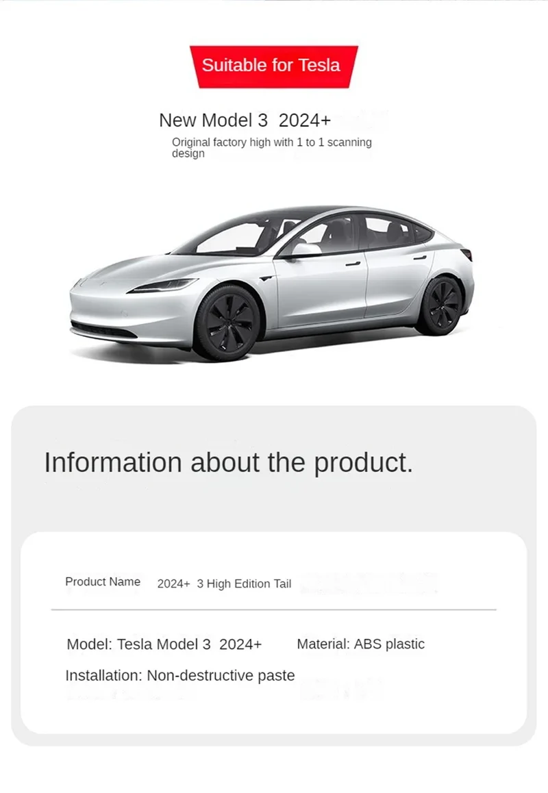 Becquet ABS Tesla Model 3 Highland 2024-2026 Original