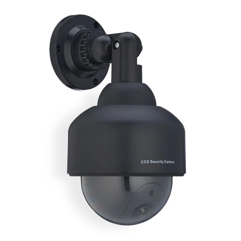 Fausse caméra de surveillance design réaliste intérieure extérieure 23,5 x 12,5 x 14 cm en plastique noir 13_0012468