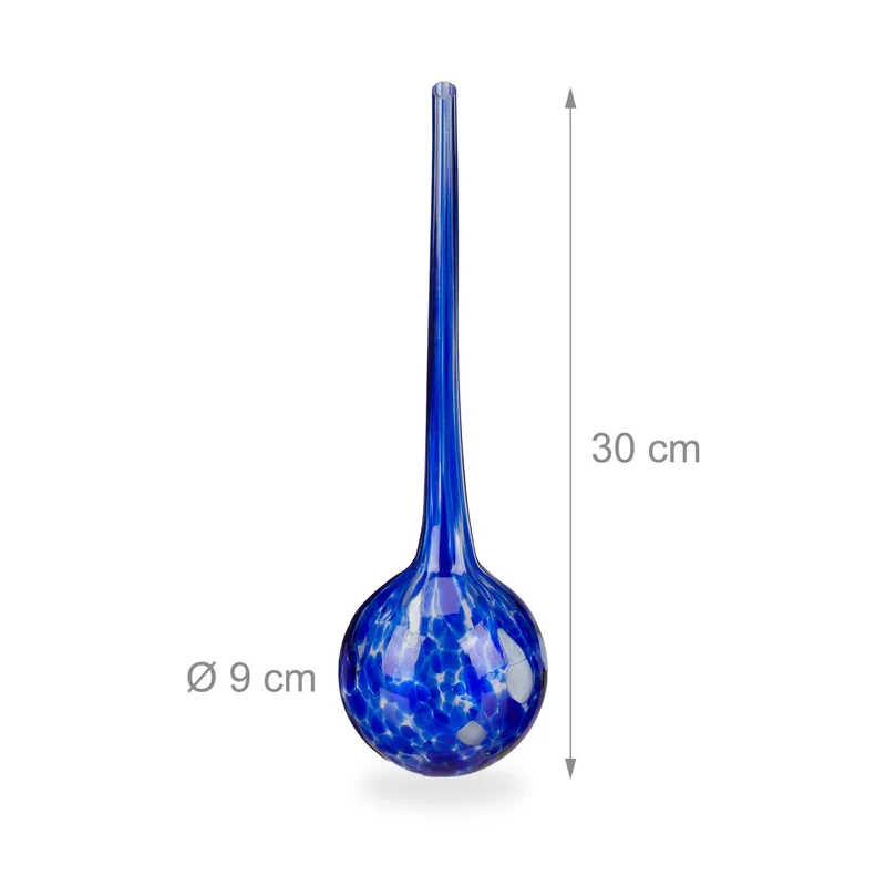 Lot de 2 globes d'arrosage en verre pour plantes hauteur 30 cm irrigation dosée accessoire décoratif en verre transparent 13_0009477