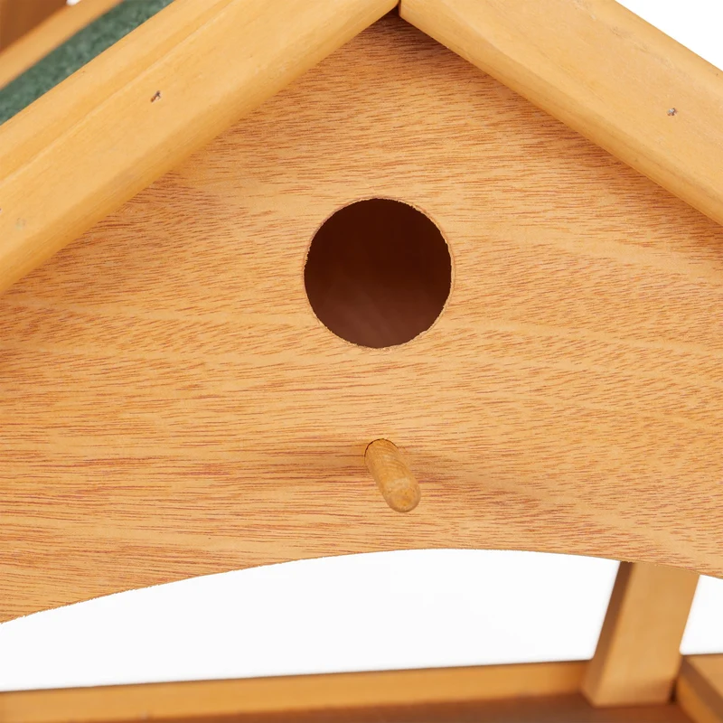 Mangeoire à oiseaux murale design décoratif 40 x 30 x 15 cm pour jardin en bois vert 13_0009817