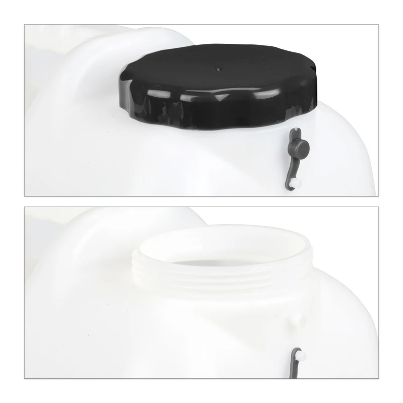 Jerrican d'eau transportable avec robinet rotatif 37 x 19,5 x 36,5 cm pratique camping en plastique blanc 13_0010596