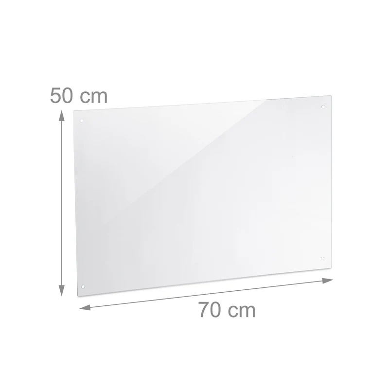 Crédence de cuisine protection murale en verre transparent 70 x 50 cm esthétique et facile à nettoyer en verre transparent 13_0009464