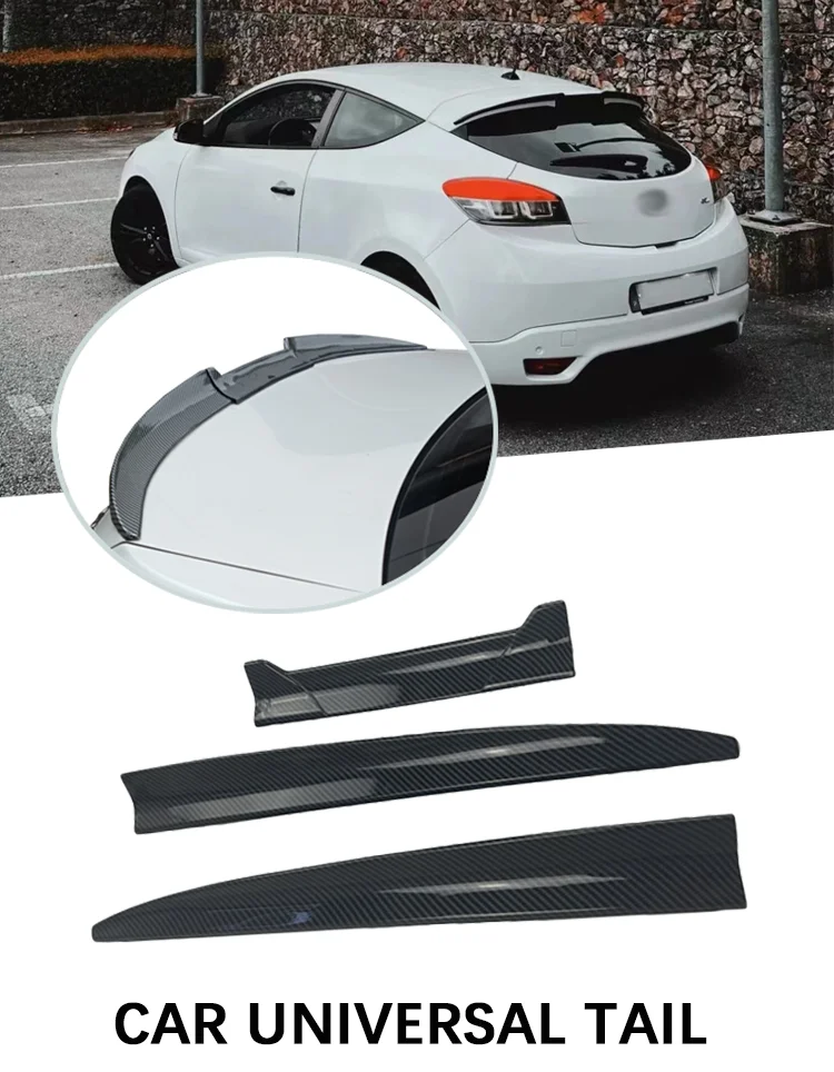 Becquet Universel Toit DIY ABS Look Carbone Noir Mat