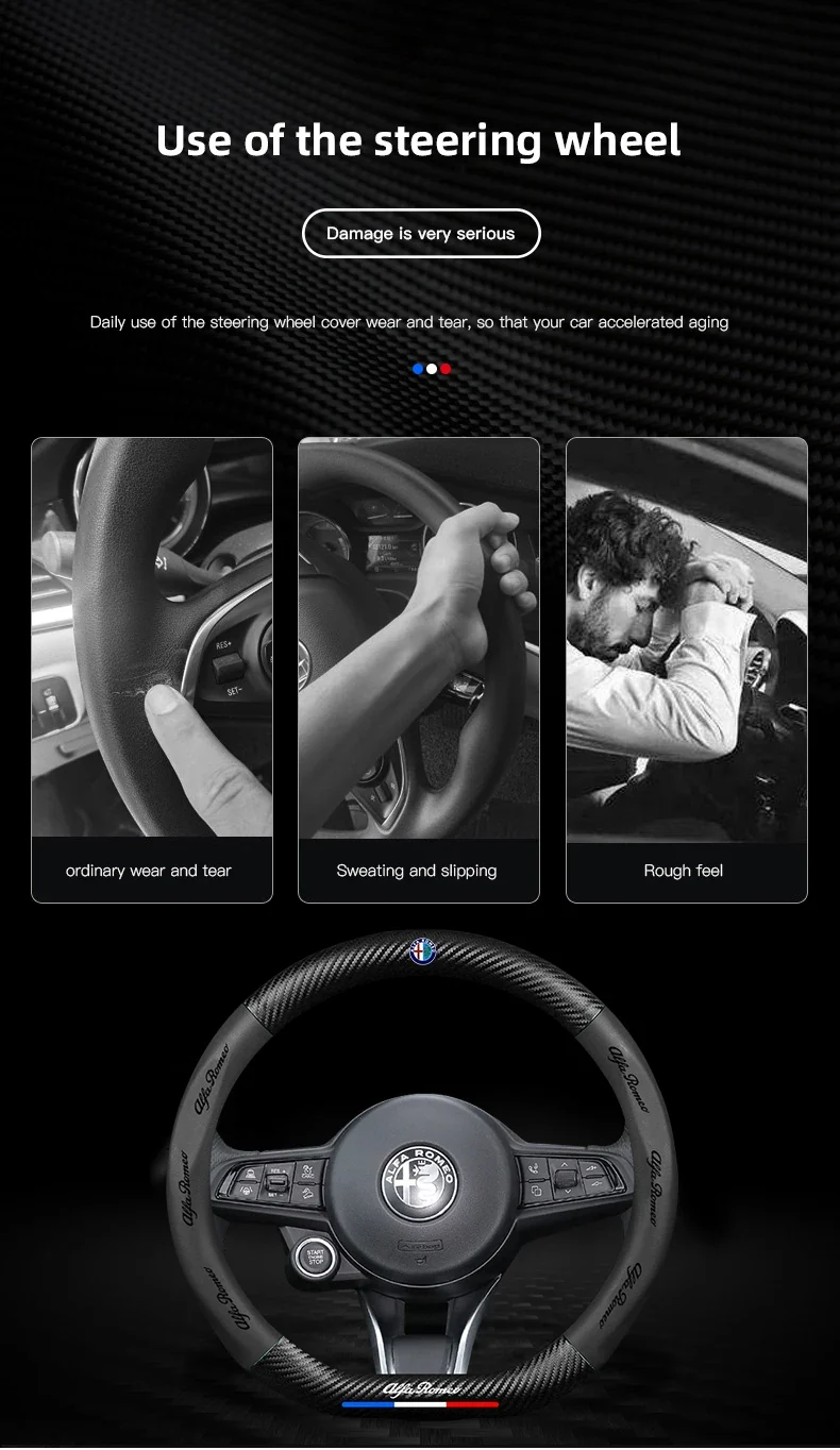 Couvre Volant Alfa Romeo Giulia Stelvio Giulietta Cuir