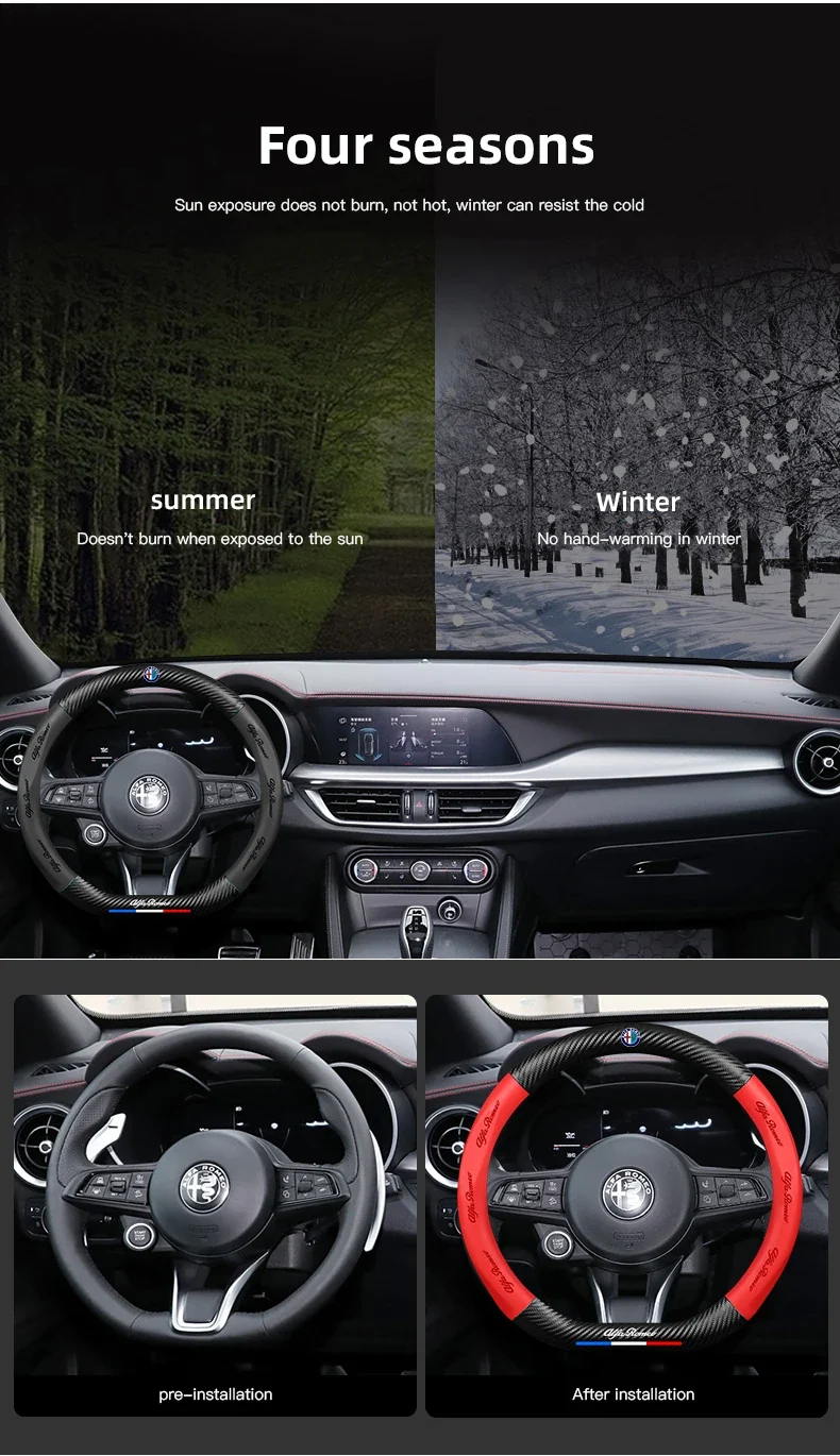Couvre Volant Alfa Romeo Giulia Stelvio Giulietta Cuir