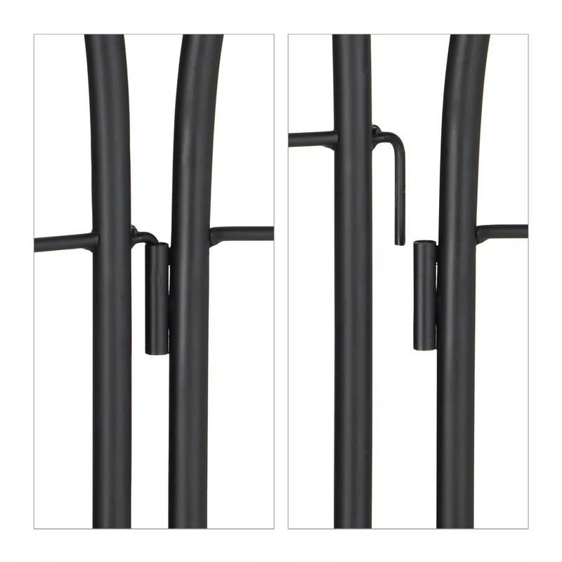 Lot de 2 tuteurs pour plantes grimpantes 150 cm en métal noir décoratif 13_0012015