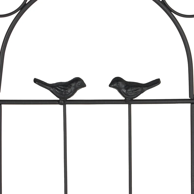 Lot de 2 tuteurs pour plantes grimpantes 150 cm en métal noir décoratif 13_0012015