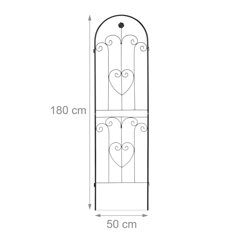 Lot de 2 tuteurs à tomates pliables pour plantes grimpantes jardin 150 x 50 cm en métal vert 13_0012189