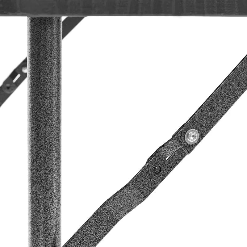 Table pliante rectangulaire jardin 74 x 121,5 x 61,5 cm facile à ranger design moderne en plastique gris 13_0009414