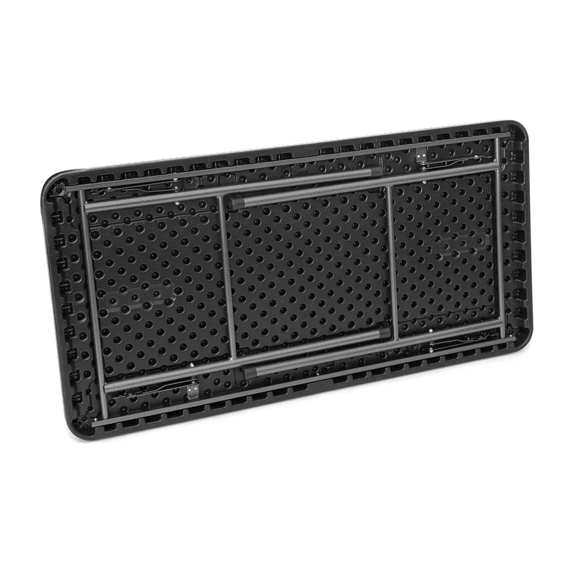 Table pliante rectangulaire jardin 74 x 121,5 x 61,5 cm facile à ranger design moderne en plastique gris 13_0009414