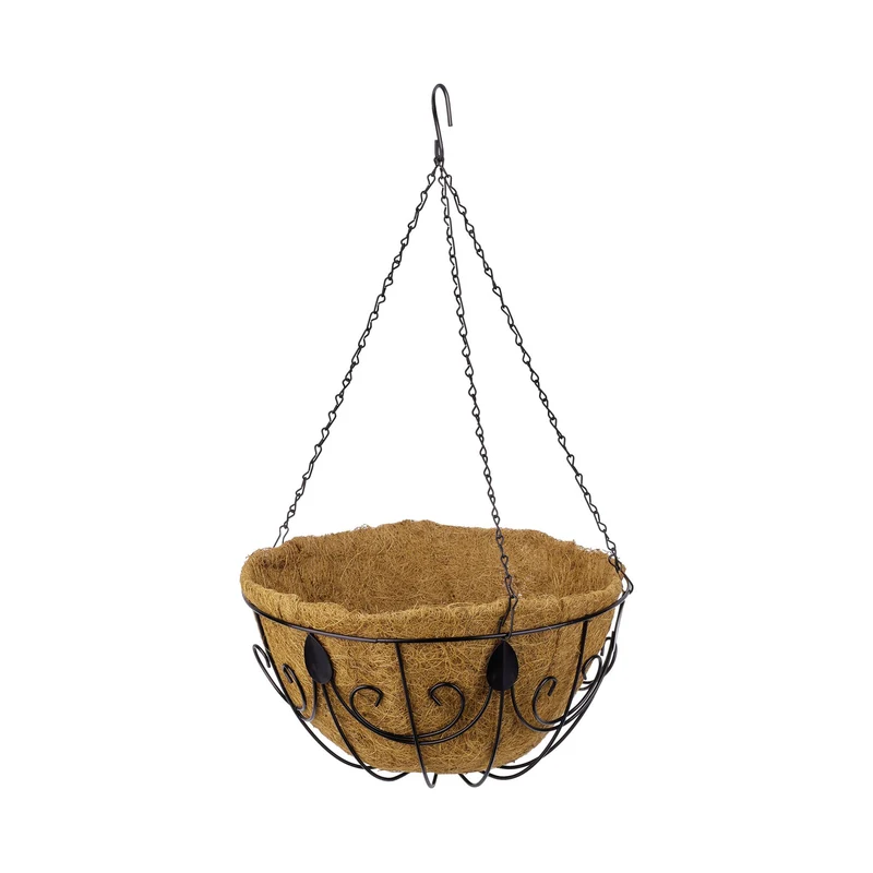 Lot de 3 panières suspendues extérieur jardin 30 x 30 x 70 cm design géorgien en métal brun 13_0010578