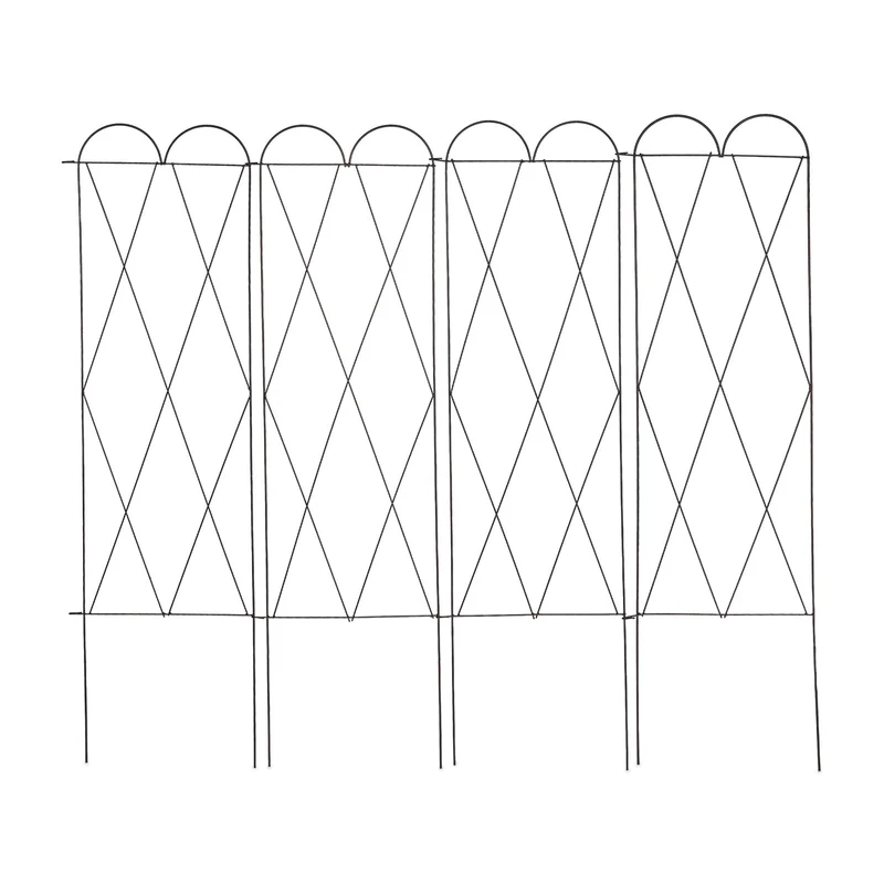 Lot de 3 treillis en métal décoratif pour plantes grimpantes jardin 120 x 30 x 180 cm en acier rouille 13_0010574