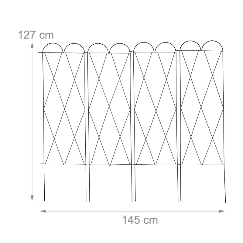 Lot de 3 treillis en métal décoratif pour plantes grimpantes jardin 120 x 30 x 180 cm en acier rouille 13_0010574