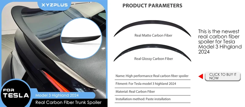 Becquet Carbone Tesla Model 3 Model Y 2022-2023