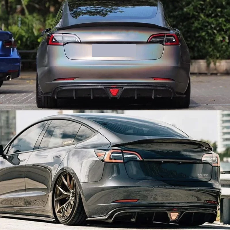 Becquet Look Carbone Tesla Model 3 V Style Ducktail 2017-2022