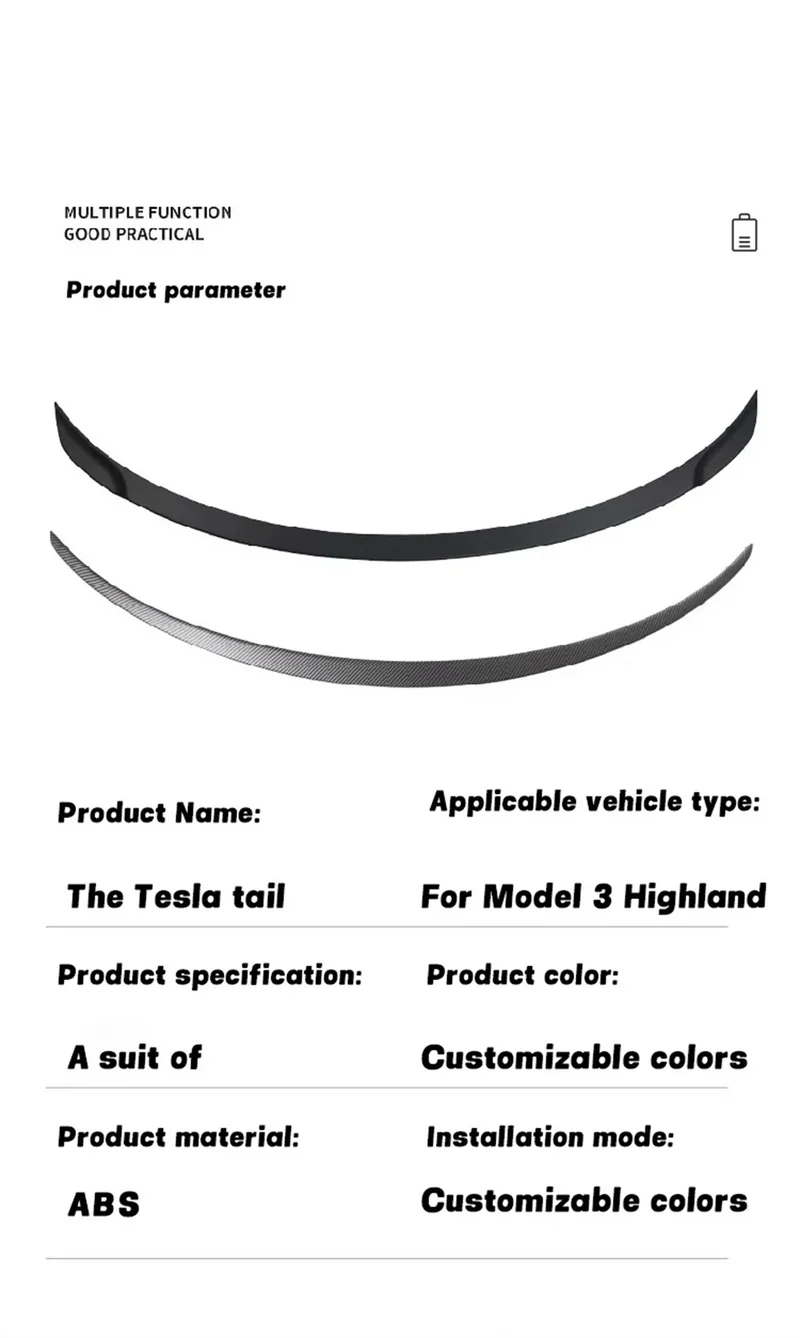 Becquet ABS Tesla Model 3 Highland 2026 Ludicrous