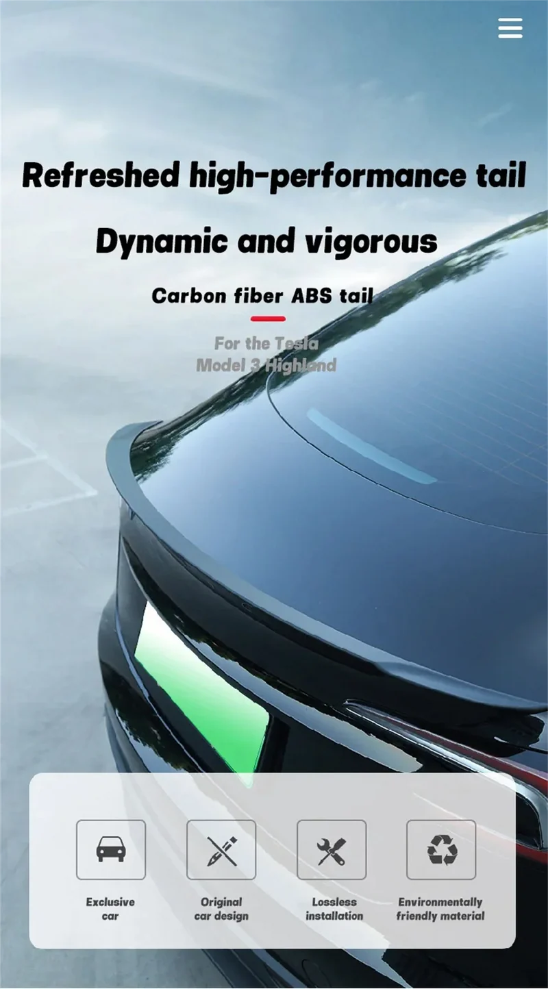Becquet ABS Tesla Model 3 Highland 2026 Ludicrous