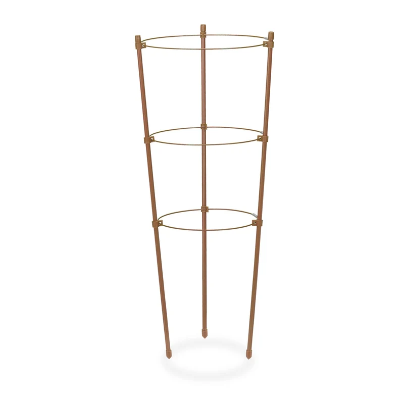 Lot de 4 tuteurs à tomates extensibles pour balcon jardin support plantes grimpantes en métal marron 13_0012759
